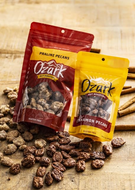 OZARK NUT ROASTERS, Praline Pecans, Flavored Snack Nuts, World-Class Gourmet Candied Peanuts, Resealable Pack